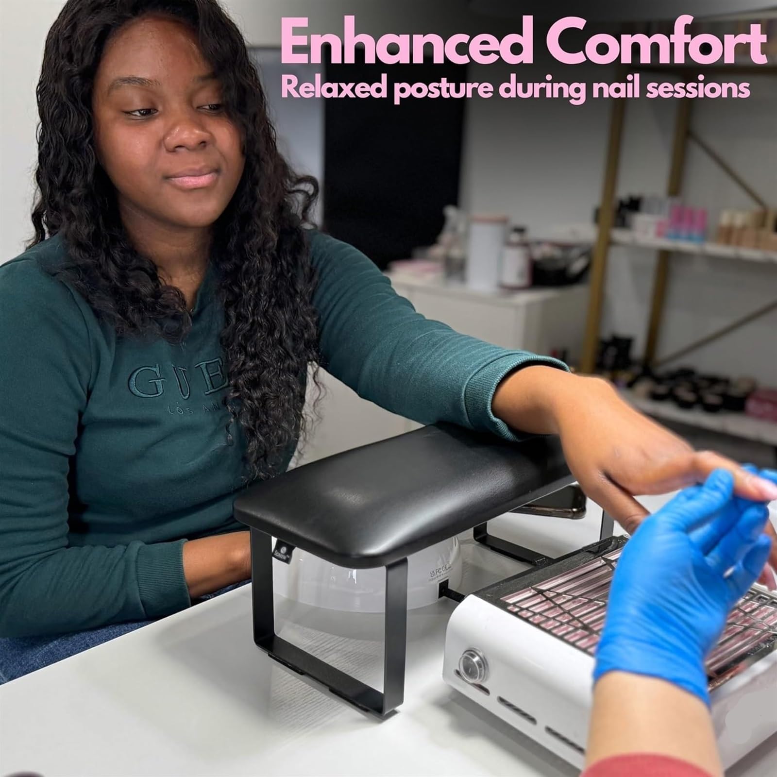 Reposabrazos Para UñAs Reposabrazos for uñas, soporte for almohada de mano, plástico for decoración, herramienta manicura y pedicura(Hand rest-Grey)