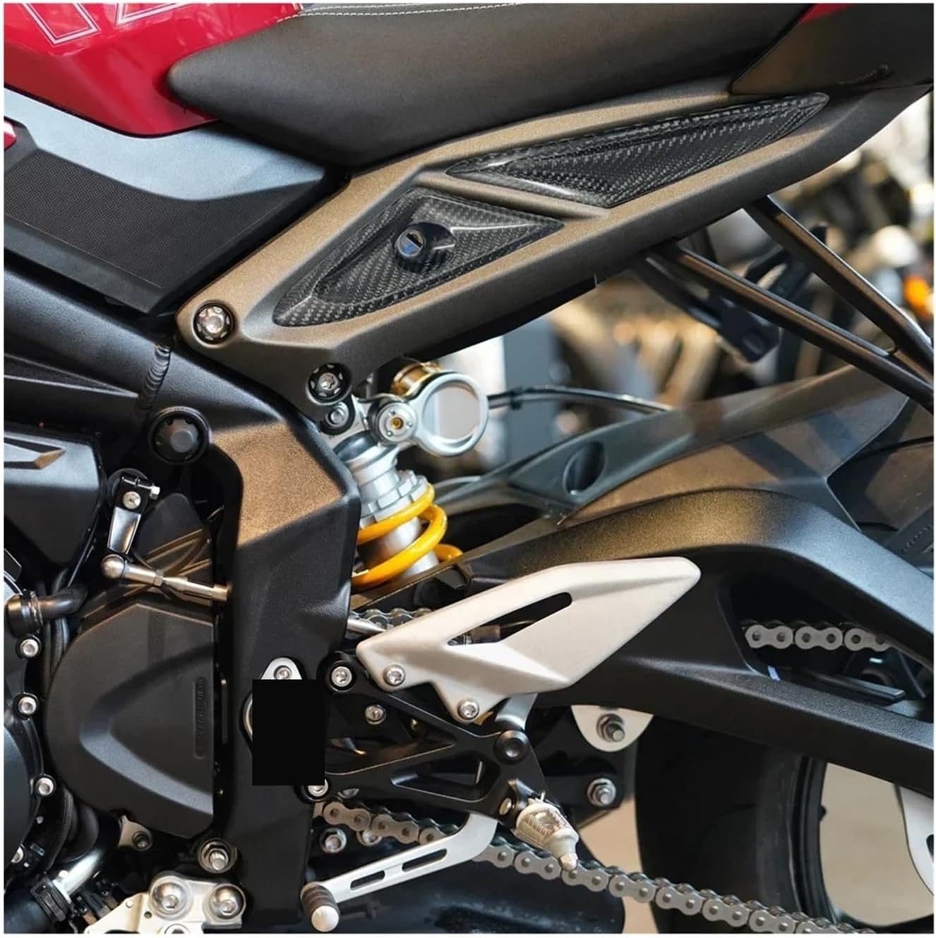 Motorcycle 100% Carbon Fiber Fairing Frame Inner Panel Accessories Compatible With Street Triple 765 R RS 2017-2024(Carbon fiber)