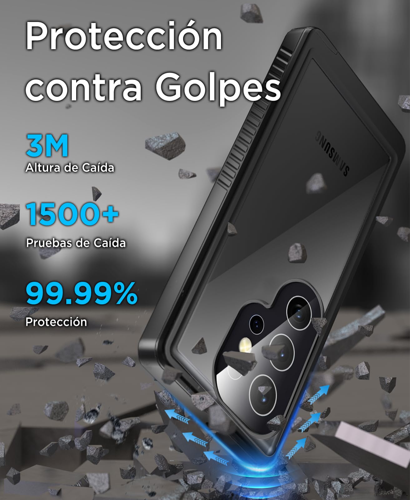 Beeasy Funda para Samsung Galaxy S25 Ultra Impermeable IP68, 360° Militar Antigolpes Resistente Carcasa con Protección, Dura Antichoque Sumergible Estanca Case para Samsung S25 Ultra(6,9")