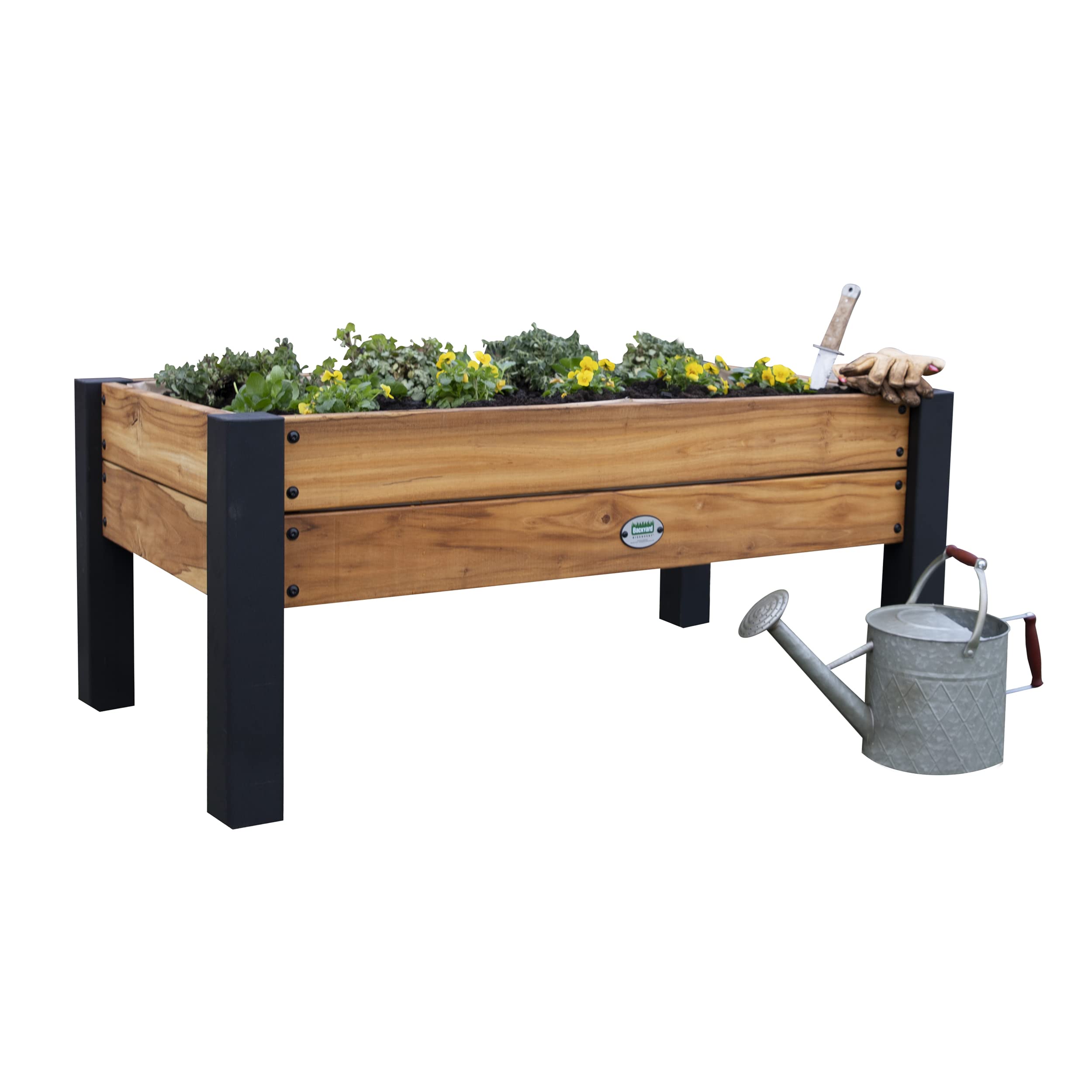 Backyard Discovery 6 Cubic Foot Raised Teak Planter Outdoor