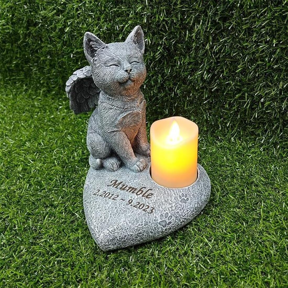 Piedra conmemorativa para mascotas con búho durmiente 3D para recuerdo