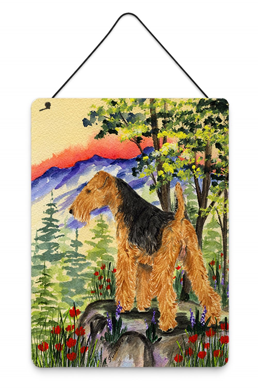 Impression Lakeland Terrier aluminium plaque métal suspendre mur porte 40x30cm
