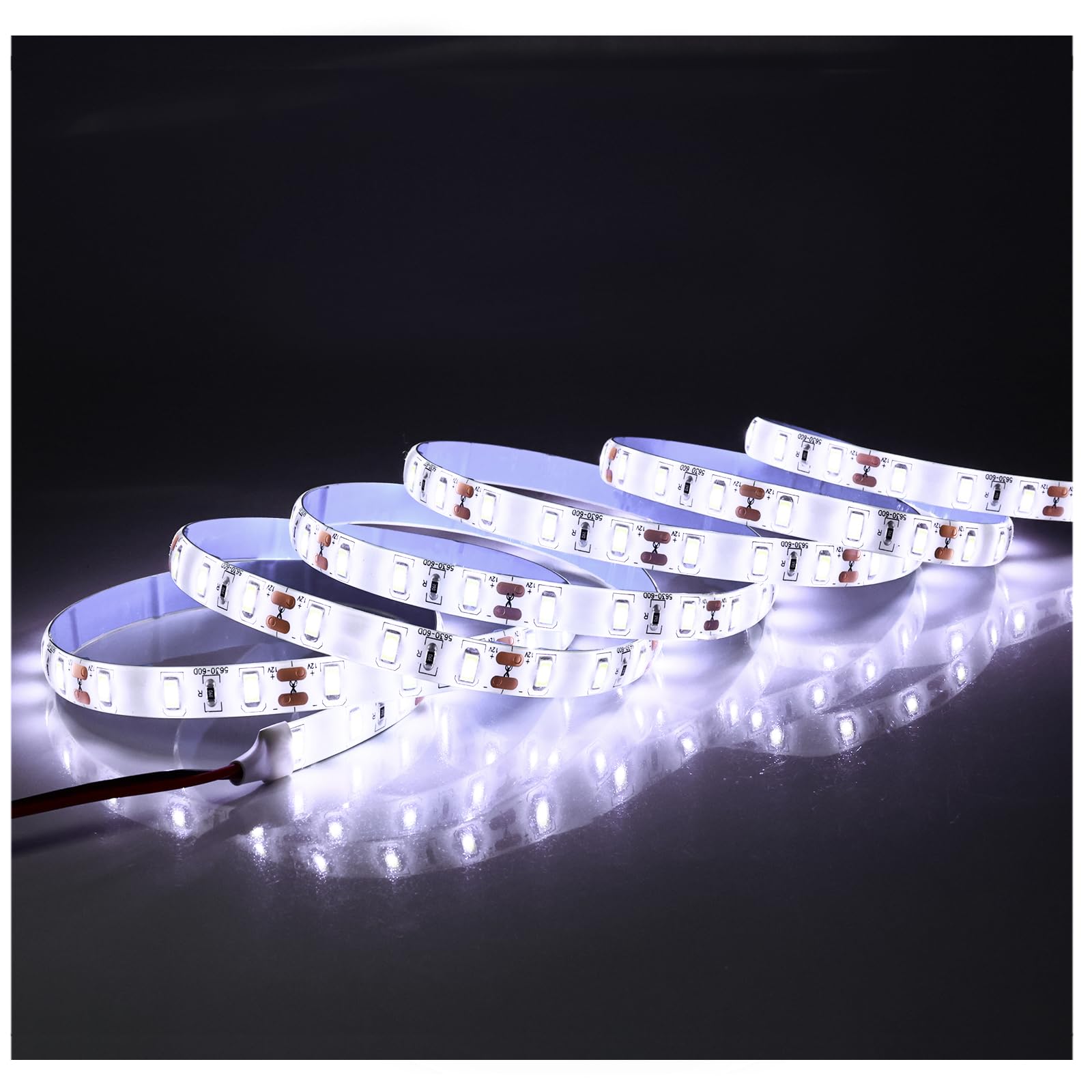 Striscia LED 12V 2M Bianco Freddo 6500K - 120 LED SMD 5630 IP65 Impermeabile | Per Interni Ed Esterni - Foto 7