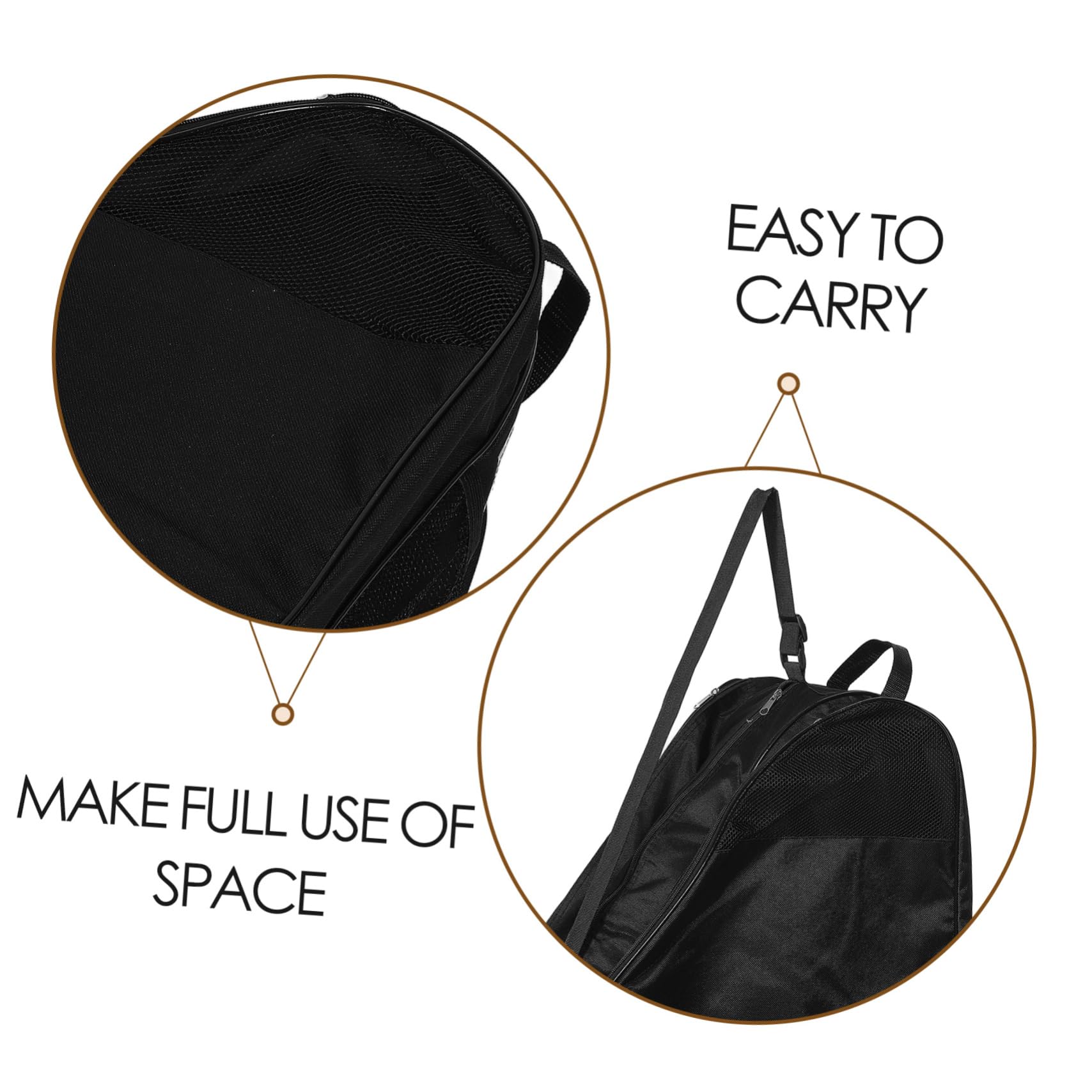 Toyvian Borsa Per Pattini a Rotelle Custodia Porta Pattini Custodia Per Scarpe Da Skate Borsa a Tracolla a Accessori Per Rulli Pattini Per Le Donne Panno Oxford Black