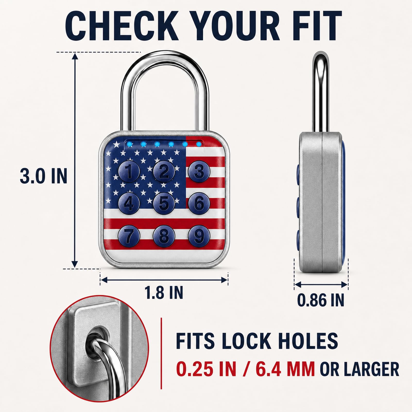 Cerradura de combinación, cerradura de combinación para casillero, cerradura de casillero y cerradura de gimnasio - Alta seguridad, fácil de usar para gimnasio, escuela, viajes, al aire libre (bandera