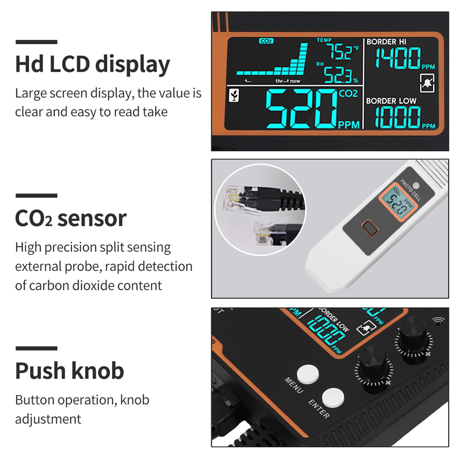 Fabater CO2-Regler, 0–5000 Ppm Zweikanal-NDIR-Sensor, Kohlendioxid-Regler, CO2-Messgerät mit Rückverfolgbaren Diagrammen und Automatischer Tag-Nacht-Erkennung für Gewächshaus-Anbauräume, Fabrikhaus