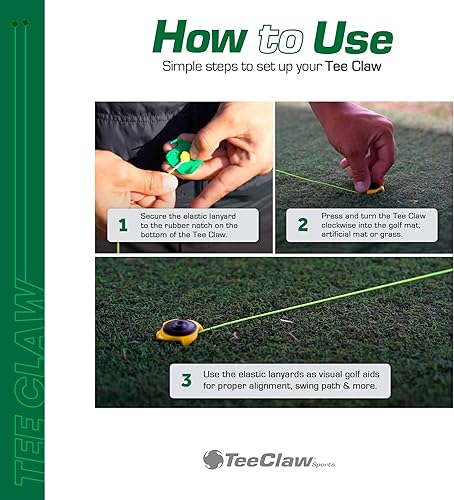 Miniatura 6 de Tee Claw - Paquete de 20 cordones para práctica de golf - Ayuda de entrenamiento multiusos, béisbol y otros deportes