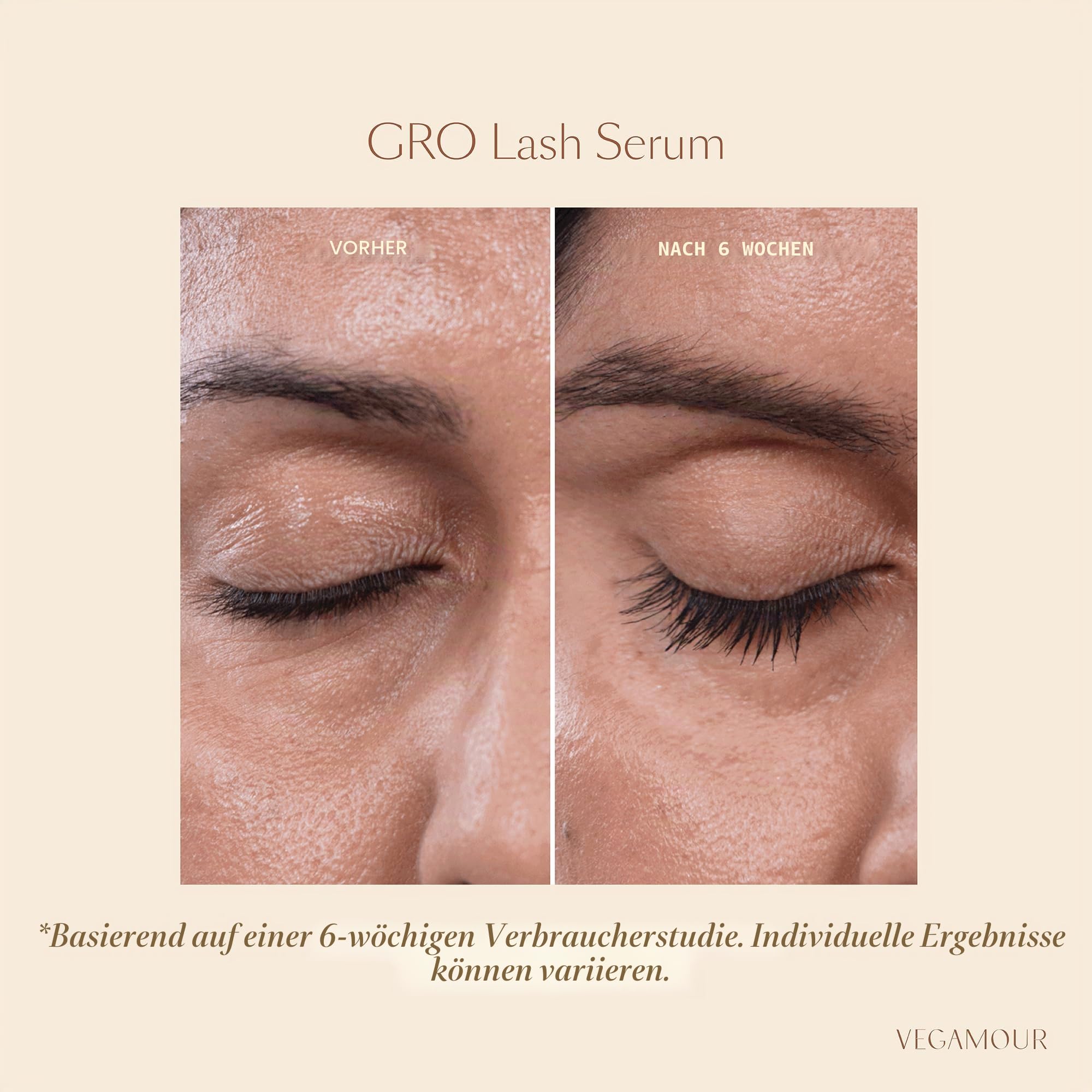 VEGAMOUR GRO Lash Serum Wimpernverstärker Veganes Wimpernserum für vollere, dickere Wimpern in nur 30 Tagen 3ml