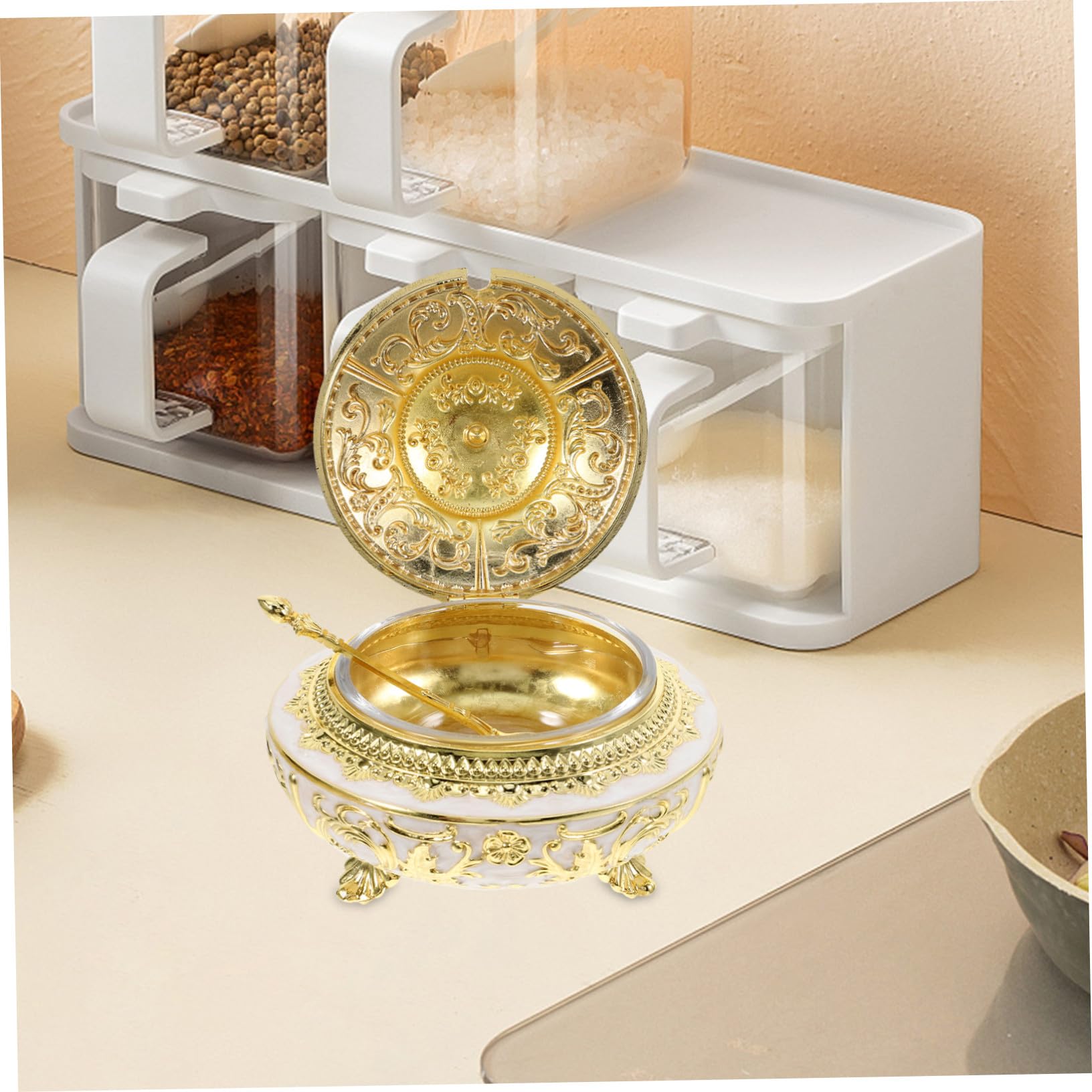 DOITOOL Mehrzweck Gewürzbehälter Glas Vintage Küchen Gewürzdose Salzstreuer Pfefferbox Mit Deckel Lebensmittelgeeignet Multifunktionale Vorratsdose Für Gewürze Und Zucker