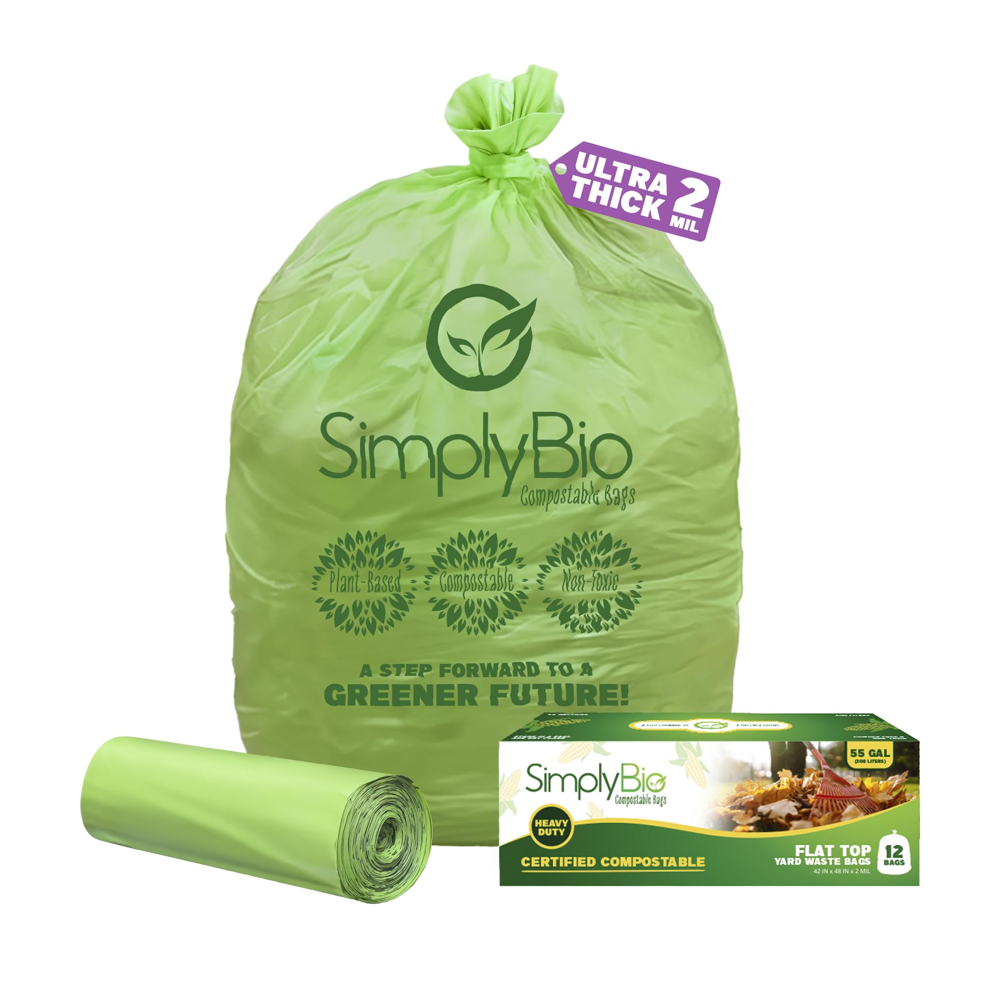 Simply Bio 50-55 Gallon Compostable Trash Bags Liners