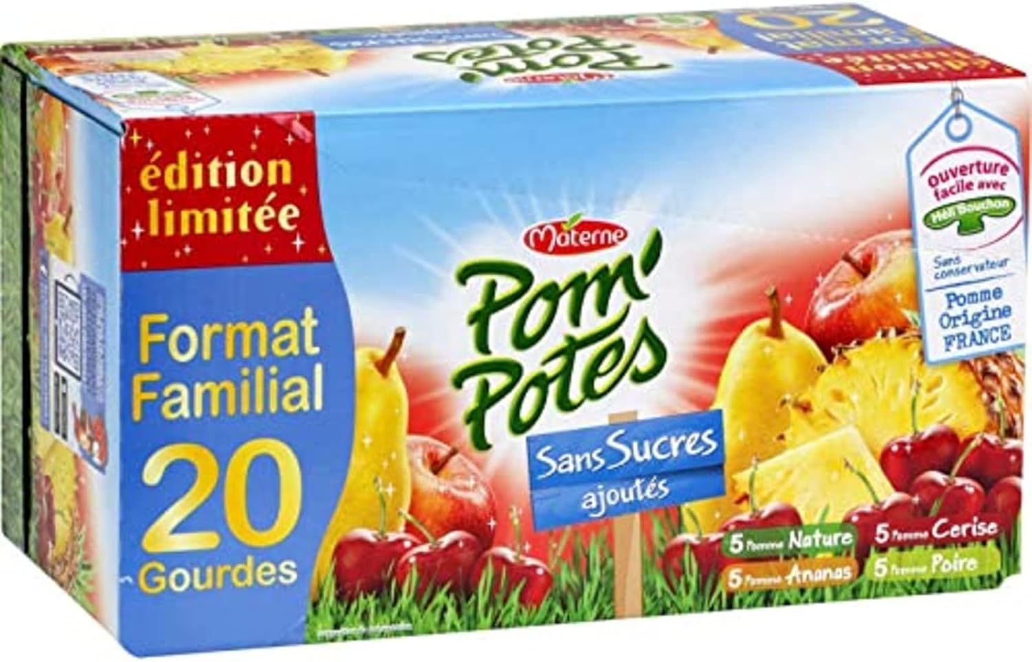 Compote en gourde Assortiment de saveurs Sans sucres ajoutés