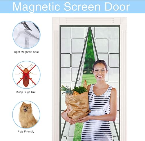 Miniatura 2 de Cortina aislada, térmica, magnética, autosellable, pantalla de EVA para mantener el frío fuera, cubierta de puerta de cierre automático para cocina,