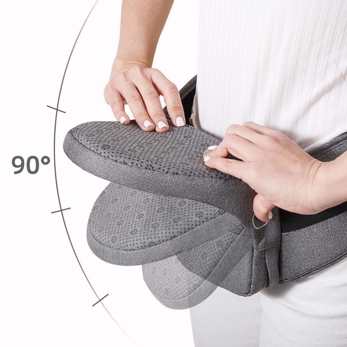 SUNVENO Toddler Carrier Hipseat, Baby Hip Seat Składany Carrier with Long Waistband für Aged 0-36 Months Newborns and Toddlers, Grey