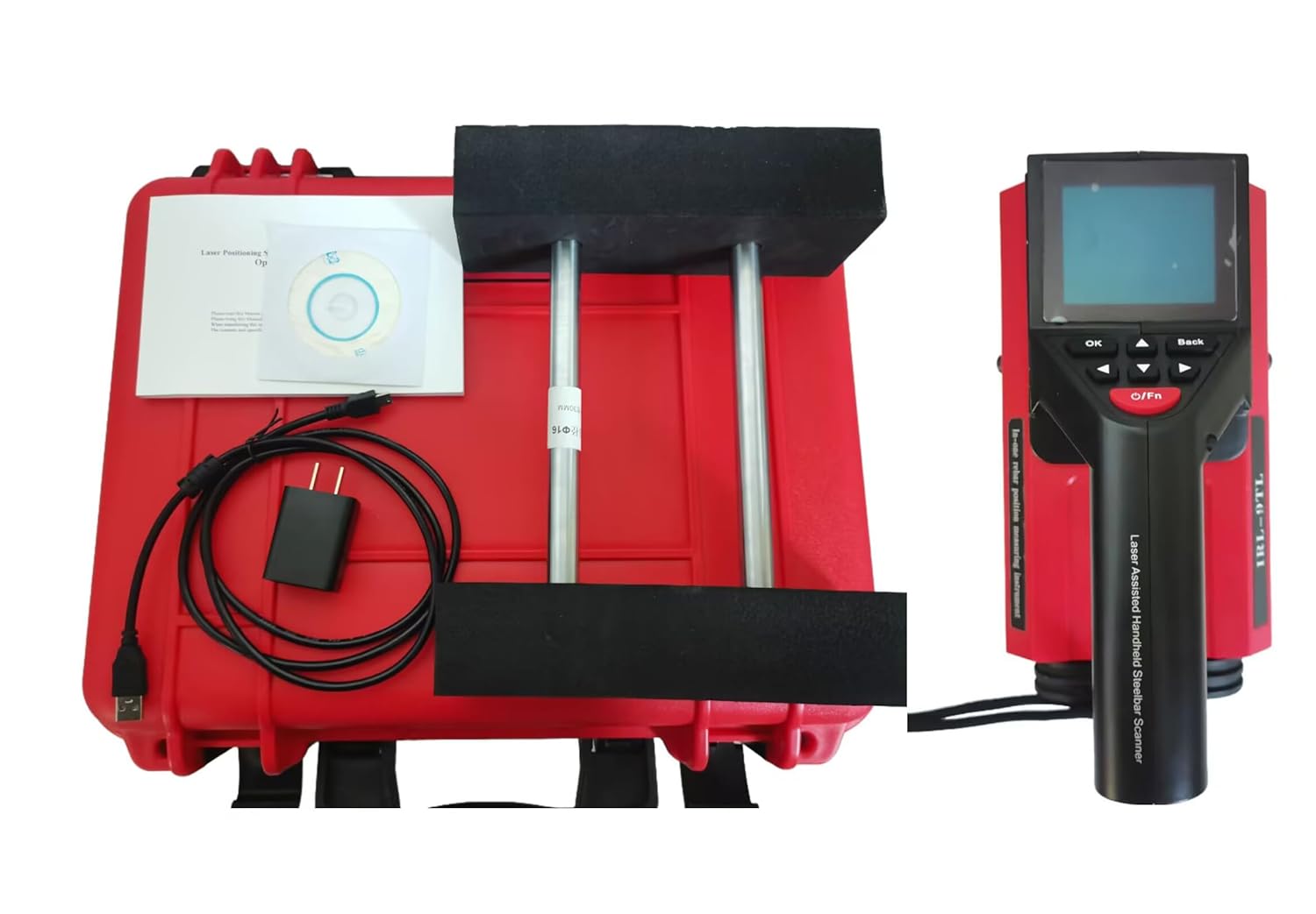 Integrated Concrete Rebar Scanner Rebar Locator Suitable for Small Range 1～70mm Large Range 1～100mm with Waveform Testing Calibration Value is Stored Automatically