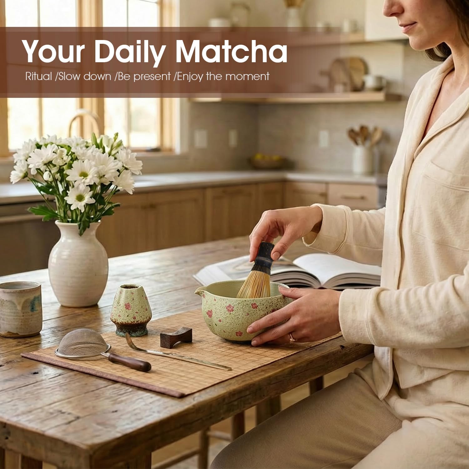 Matcha Whisk Set - Bowl & Tools for Tea -4 Matcha Whisk Set - Bowl & Tools for Tea -4