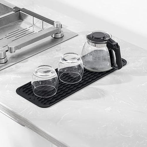 Miniatura 553 de Tapete de silicona para secado de platos para múltiples usos, fácil de limpiar, ecológico, resistente al calor, tapete de silicona para encimera