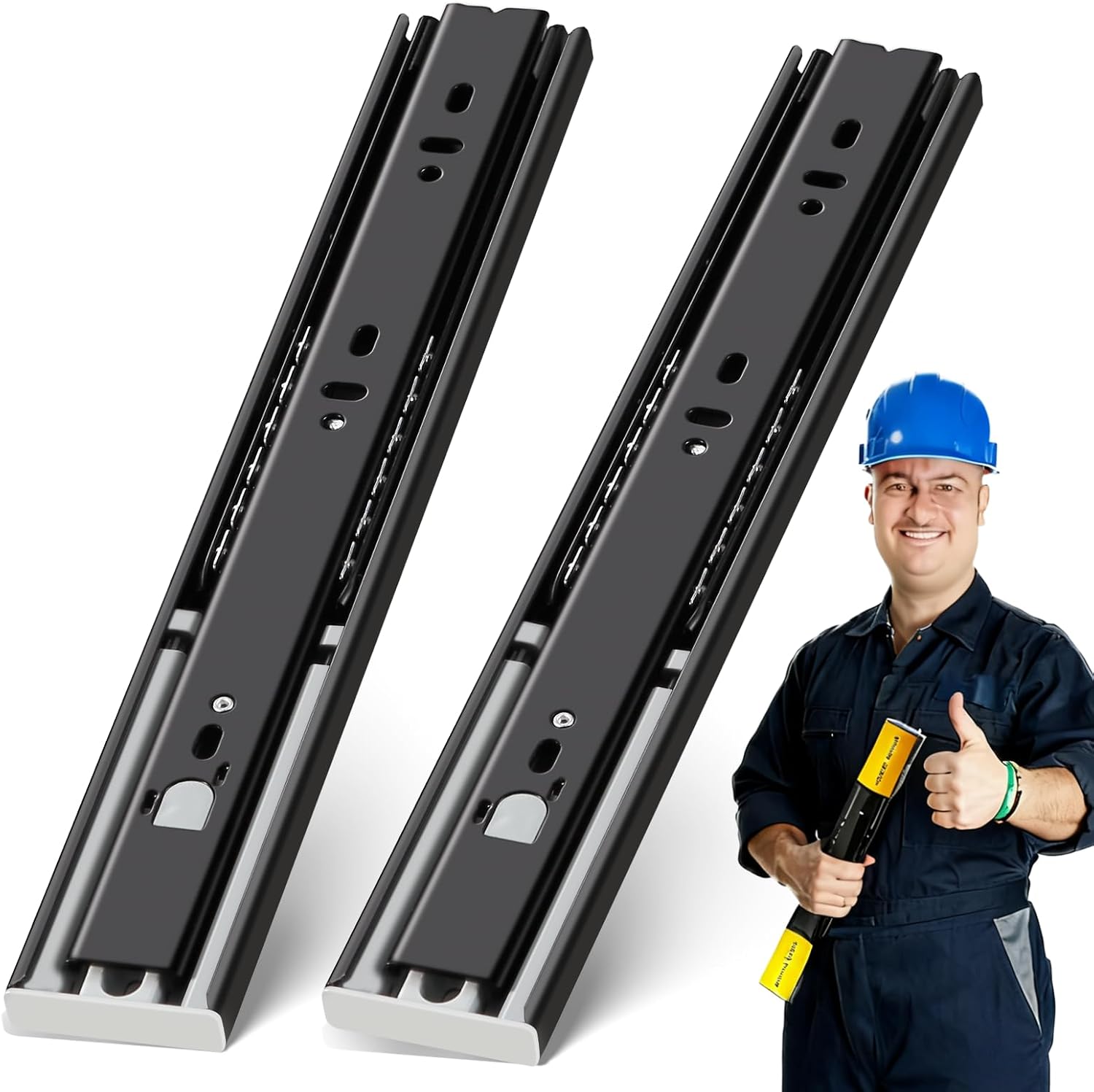 YENUO Push to Open Drawer Slides Full Extension Rail 12 14 16 18 20 22 24 inch handleless Side Mount Dresser Cabinet Bracket Replacement Ball Bearing Tracks kit Guide Runner 100lb 1Pair 24 Inch Push Open- 1 Pr