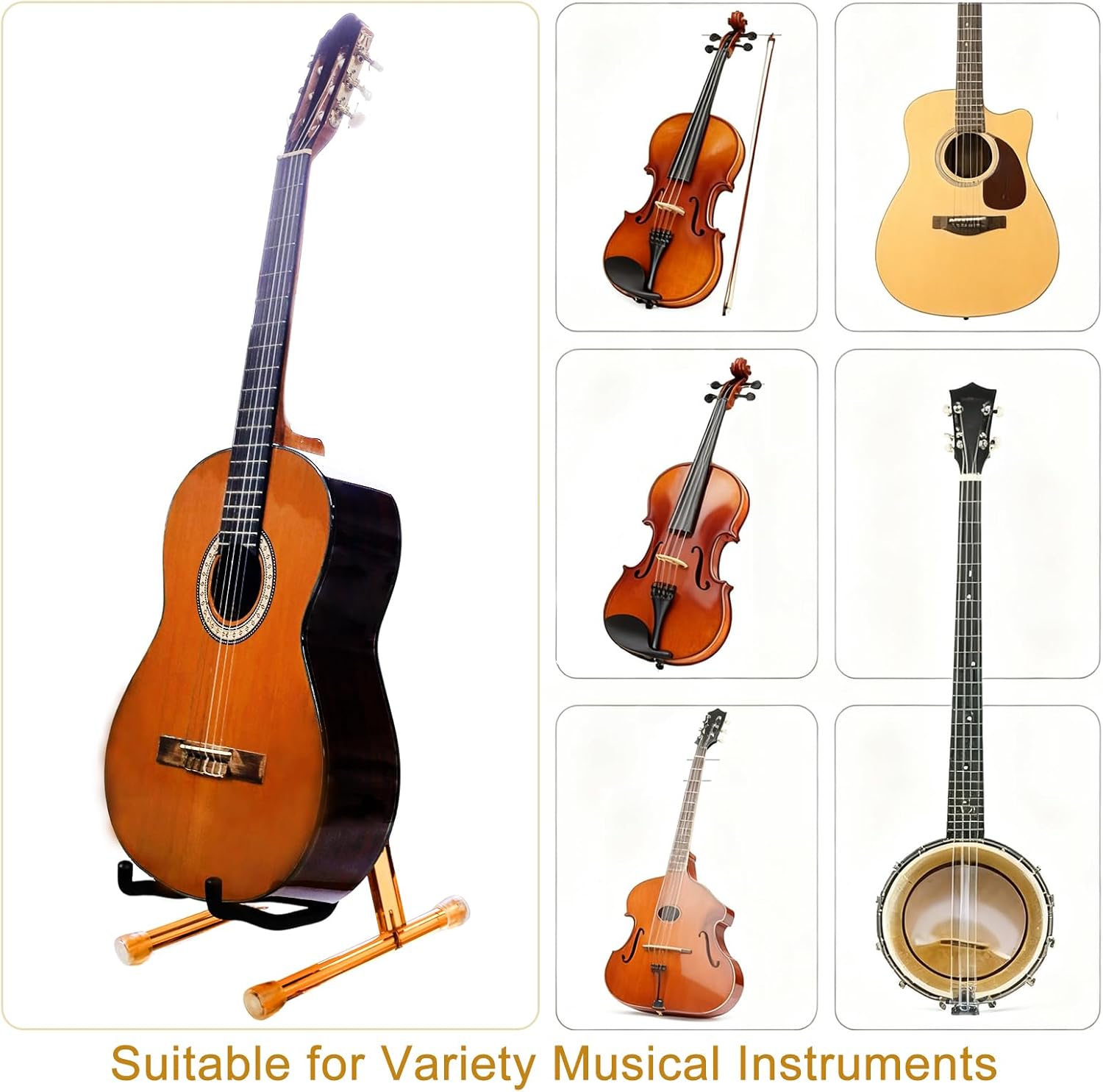 MUSO Guitar Stand,Acoustic Guitar Stand,Acrylic Classical Electric Guitar Stand,Foldable Bass Guitar Stand,Guitar Accessories (Brown, Guitar)