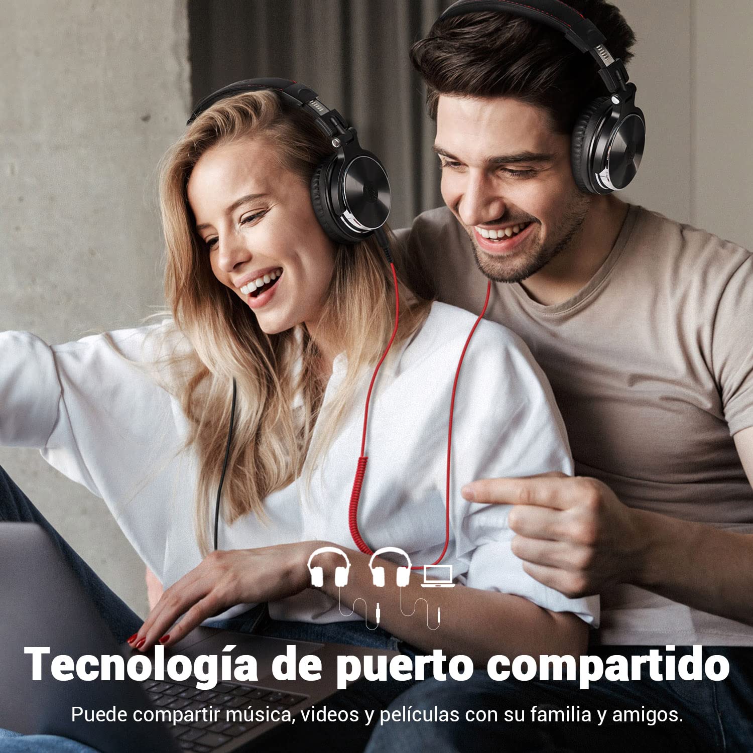 OneOdio Pro10 Auriculares DJ con Cable, Estéreo de Mezcla y Monitor de Estudio, 50mm Controladores, 3.5 y 6.35mm Conector de Audio para PC AMP Grabación de Teléfono Piano Guitarra, Negro