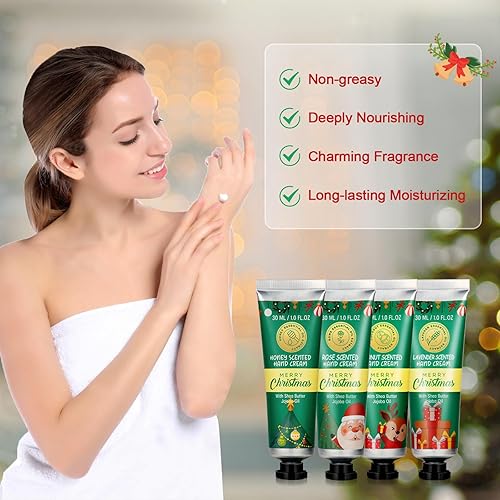 Miniatura 4 de Juego de cestas de regalo de spa de Navidad para mujeres, regalos de baño y cuerpo para mamá, esposa, novia, hermana, compañera de trabajo,