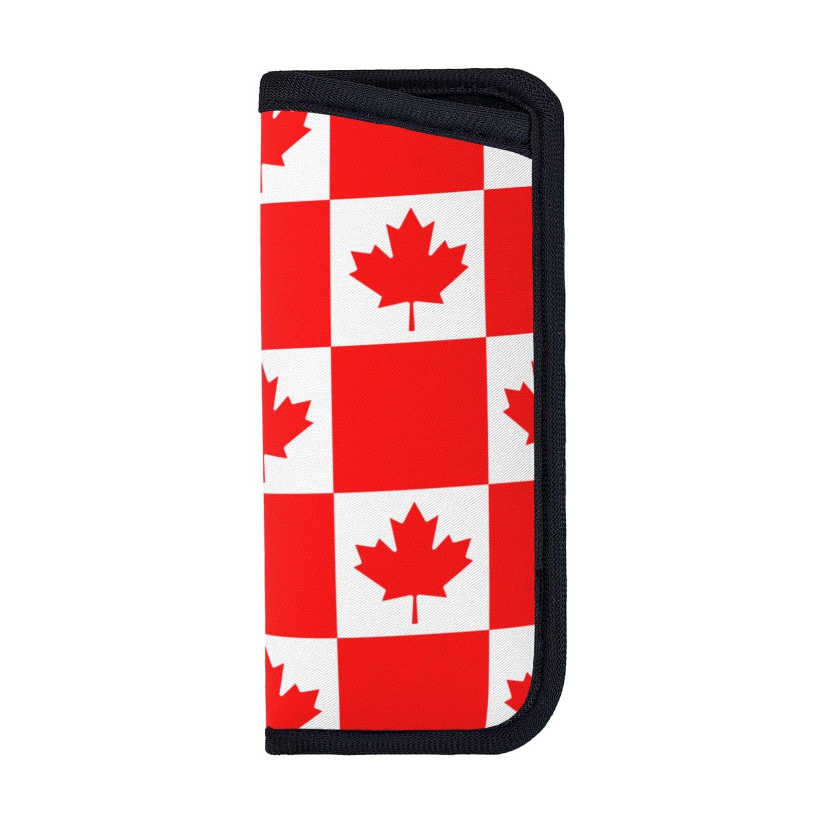 MDATT Canadian Flag Soft Sunglasses Pouch, Compact Travel-Friendly Glasses Case Soft, For Jetsetters
