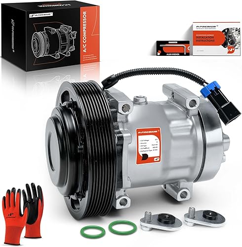 A-Premium Compresor de aire acondicionado con embrague compatible con Volvo VAH 2011-2015, VHD 2008-2015, VNL 2008-2016, VNM 2008-2016 y Mack LEU