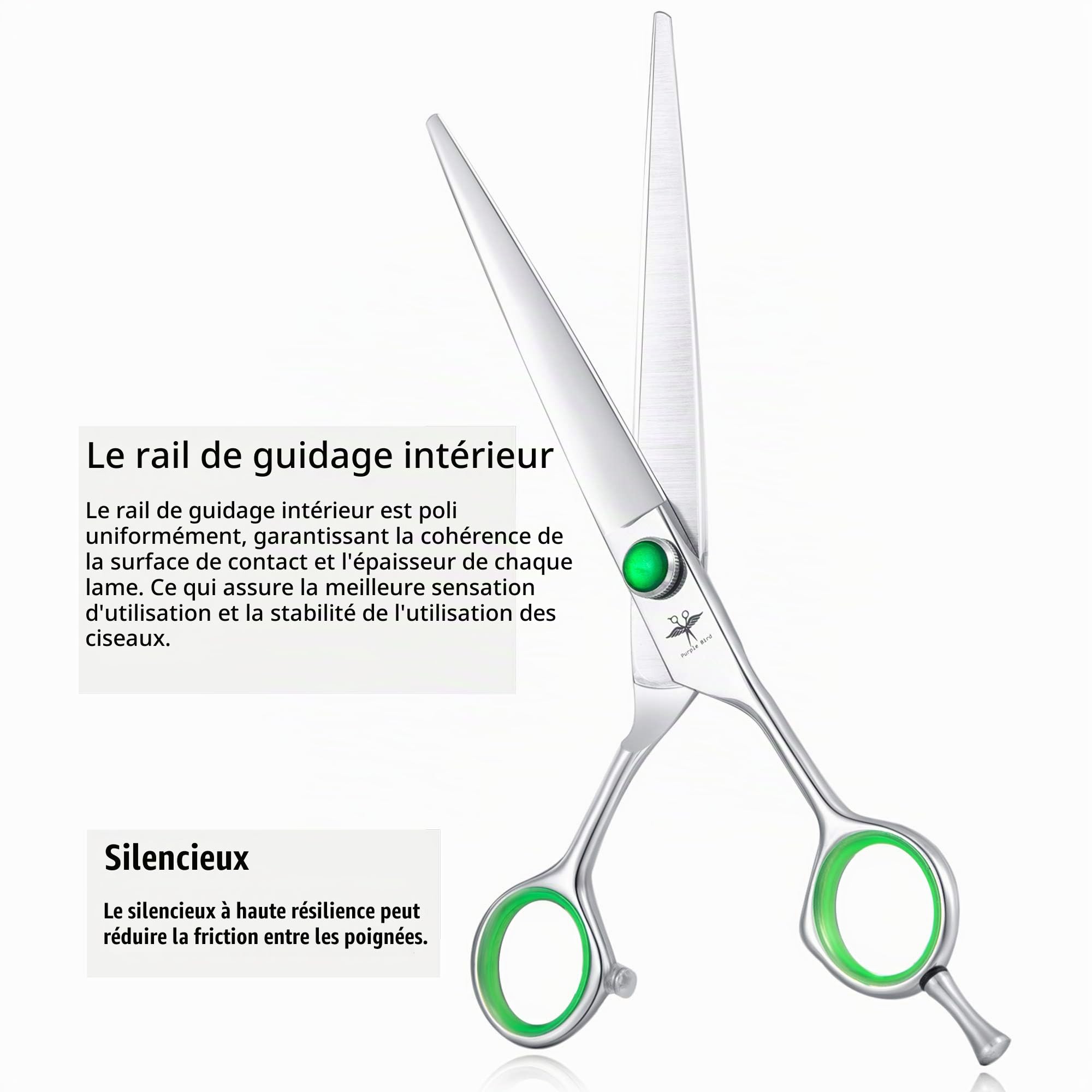 Set de Ciseaux Toilettage Professionnels Ciseaux Désépaissir Chien Poils Long Épais Ciseaux Toilettage Bout Rond Chat Sécurité Inox Incurvé Courbé Ciseaux Poils Animaux Débutant Luxe 7 Pouces Argenté