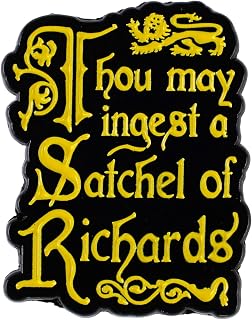 Thou May Ingest A Satchel Of Richards Pin Brooch, Sarcastic Enamel Pin, Pun Humor Gift For Sassy Friend Adult, Eat A Bag Of Dcks Brooches, Rude Humor Lapel Badge, Internet Meme Accessories