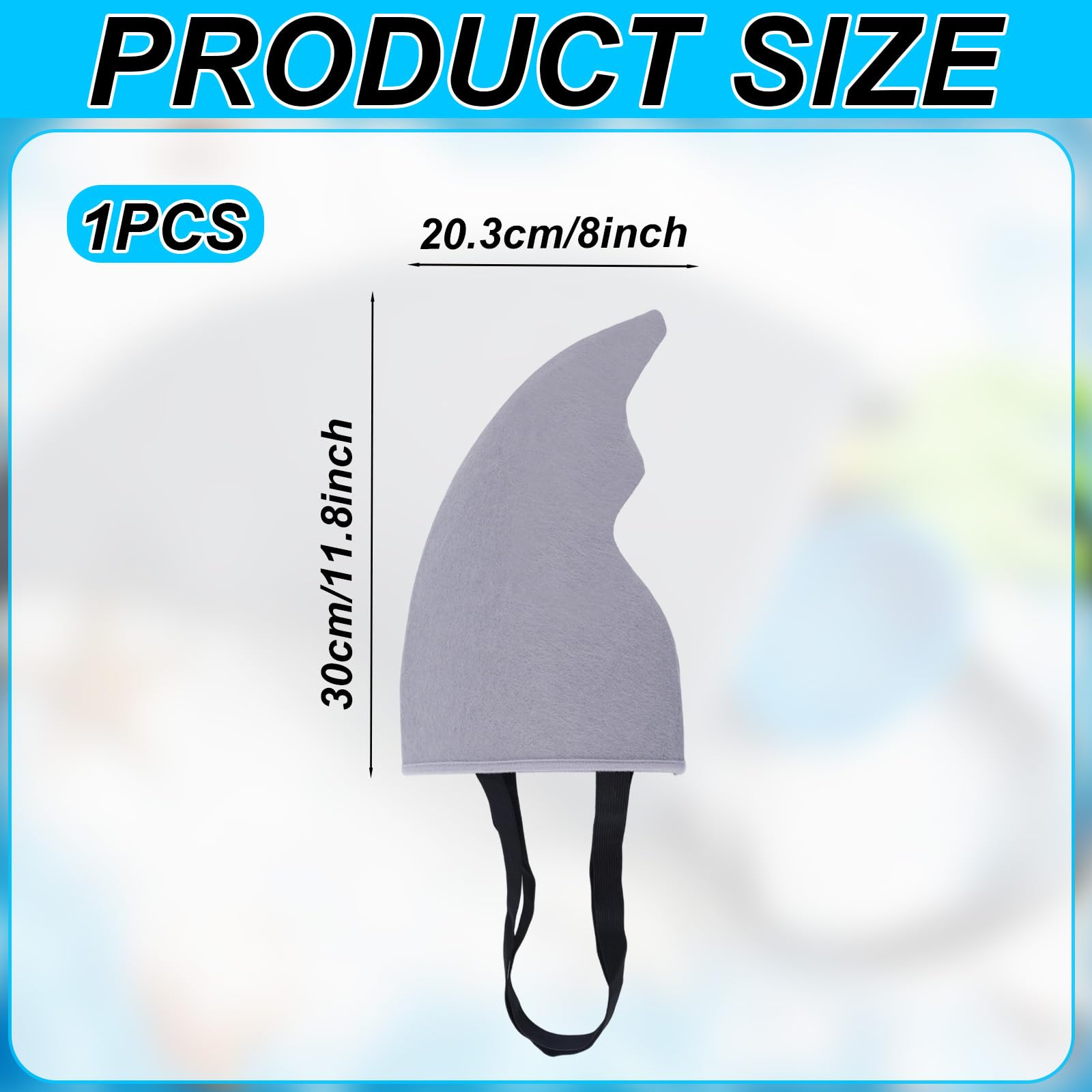 Shark Fin Costume, Adjustable Wearable Shark Fin Accessories for Kids & Adults Gray Costume Props for Cosplay Halloween Beach Play Party Under The Sea Theme - Image 2