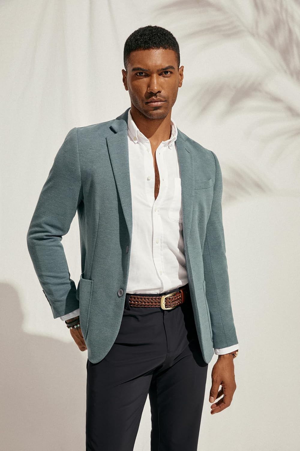 PJ PAUL JONES Men's Casual Knit Blazer Suit Jackets Two Button Lightweight Unlined Sport Coat - Image 3