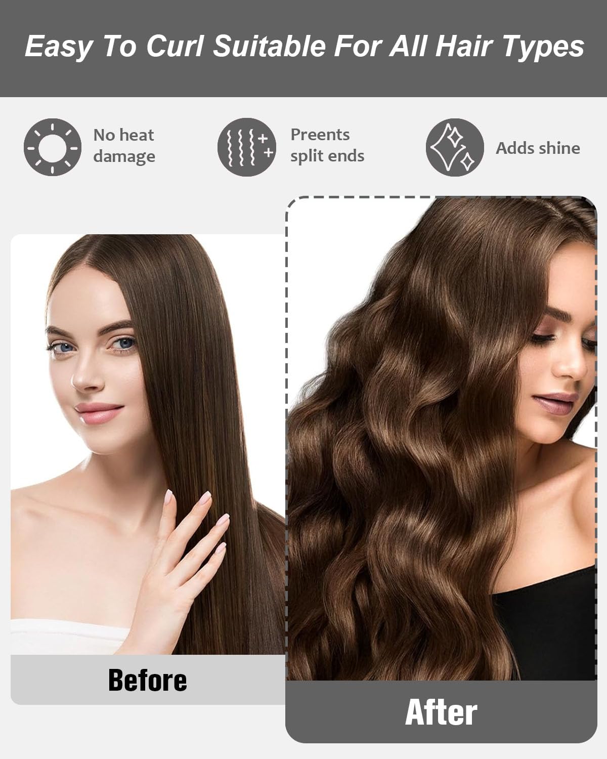 Snapklik.com : Heatless Hair Curler To Sleep-in, Overnight Blowout Rods ...