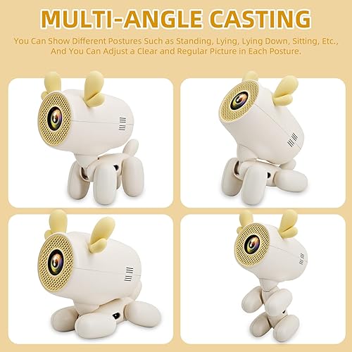 Miniatura 5 de Mini proyector de perro de dibujos animados con Wifi6 y Bluetooth 5.1 1080P Full HD proyector portátil proyector de película compatible con TV Stick