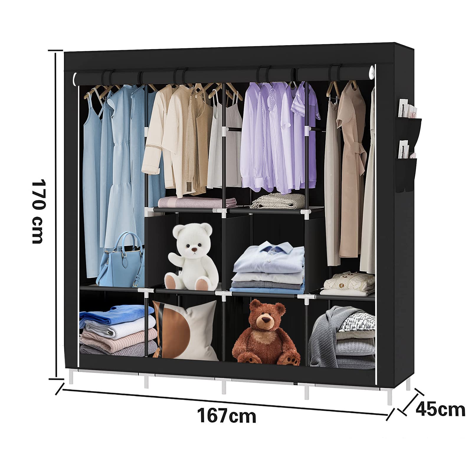 Penderie Portant à Vêtements Style Industriel En Métal Avec Tringle Et