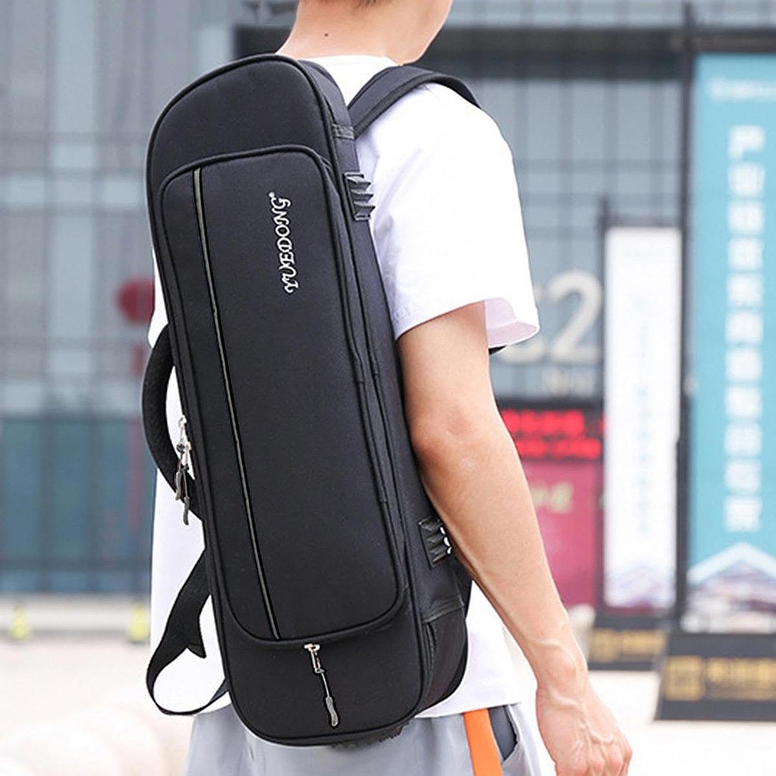 Trompete Rucksack Fall Trompete mit Tasche-Wasserdicht & Stoßfest – Leichtes Nylon-Material – Verstellbarer Schultergurt für Konzert Außerhalb Trompeter