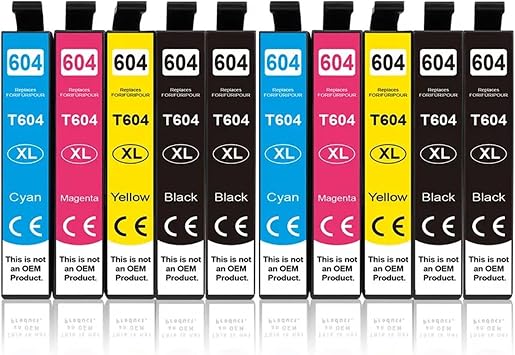 T604 Ink Cartridge Full with chip for Ep-Son T 604XL T 604 XL Compatible XP 2200 2205 3200 3205 4200 WF 2910 2930 2950 Printer10pcs-2set-2black