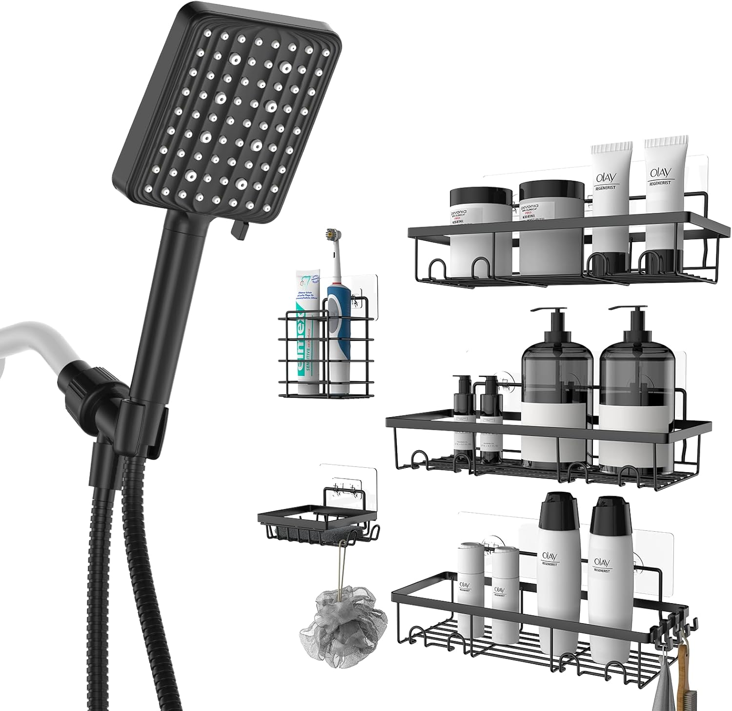 Amazon.com: High Pressure Filtered Shower Head & Shower Caddy 5 Pack ...
