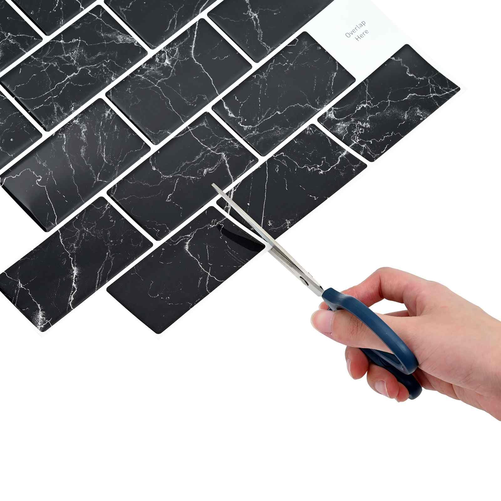vidaXL Azulejo de metro 50 uds. Mármol Negro 30 x 30 cm