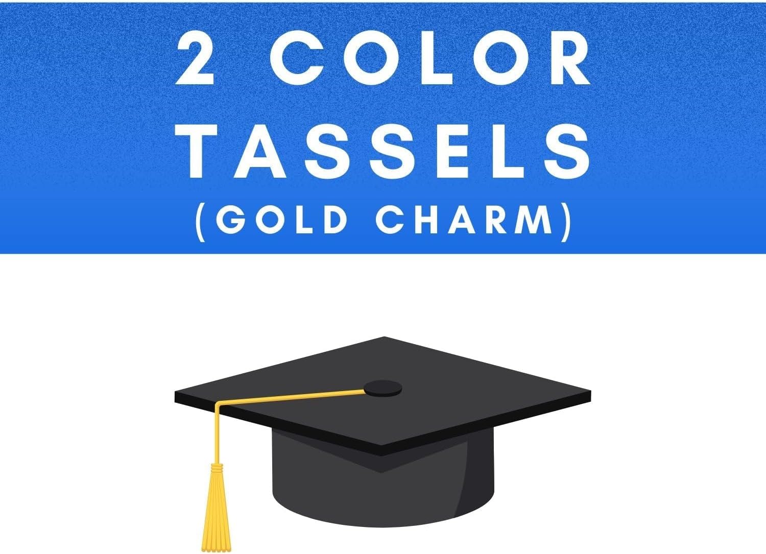 Graduation Tassel - Gold Charm - 2 Color, 2024, Red/White