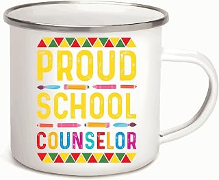 Special Gift For School Counseling Teacher On Teacher Day Proud School Counselor 12oz Enamel Silver Mug