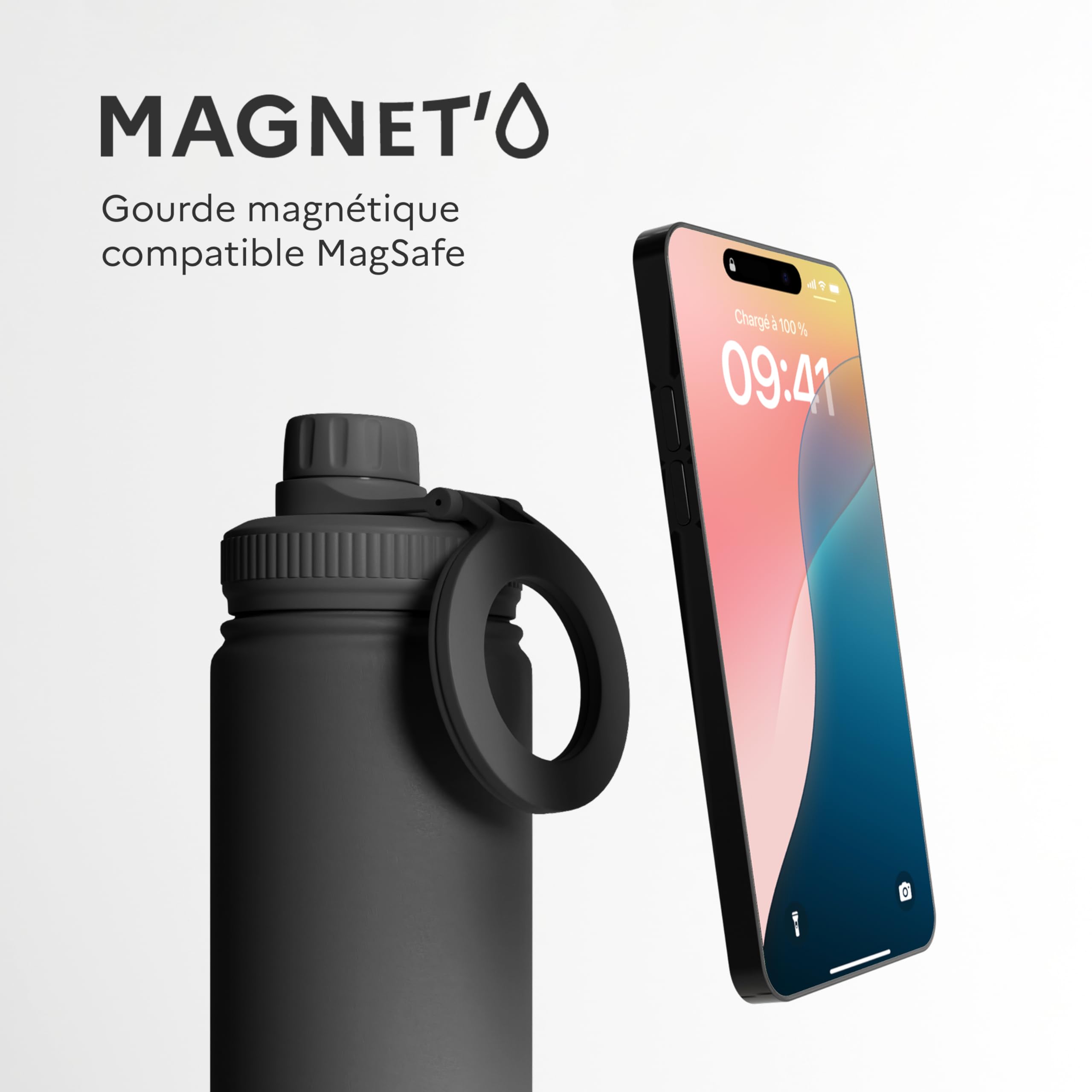 Motivai® Thermosfles met Telefoonhouder - - Inclusief Magnetische