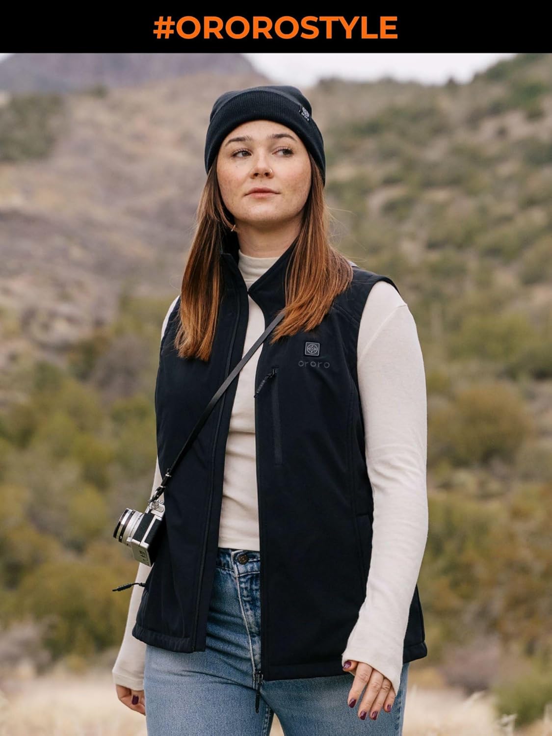 ORORO Women's Heated Softshell Vest with with USB-C Rechargeable Battery, Soft Shell Heated Golf Vest for Women - Image 2