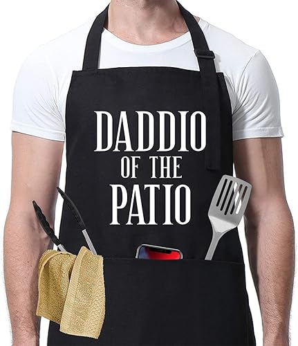 Miracu Delantal de parrilla para papá, papá del patio, regalos para papá de hija e hijo - Divertidos padres de Navidad, regalos de cumpleaños para