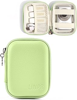 Digital Camera Case Compatible with CAMKORY/for Kodak PIXPRO FZ45/FZ55/for Lecran/for VAHOIALD/for Canon IXUS 285 HS, Small Travel Cameras Storage Holder for Accessories SD Card (Mint Green)