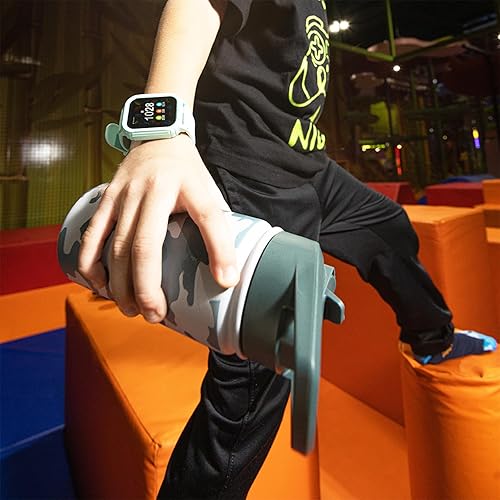 Vista 2 de Cubitt Botella de agua para niños de 14 onzas con tapa con pajilla, acero inoxidable aislado, vaso de doble pared, taza de viaje, taza térmica a