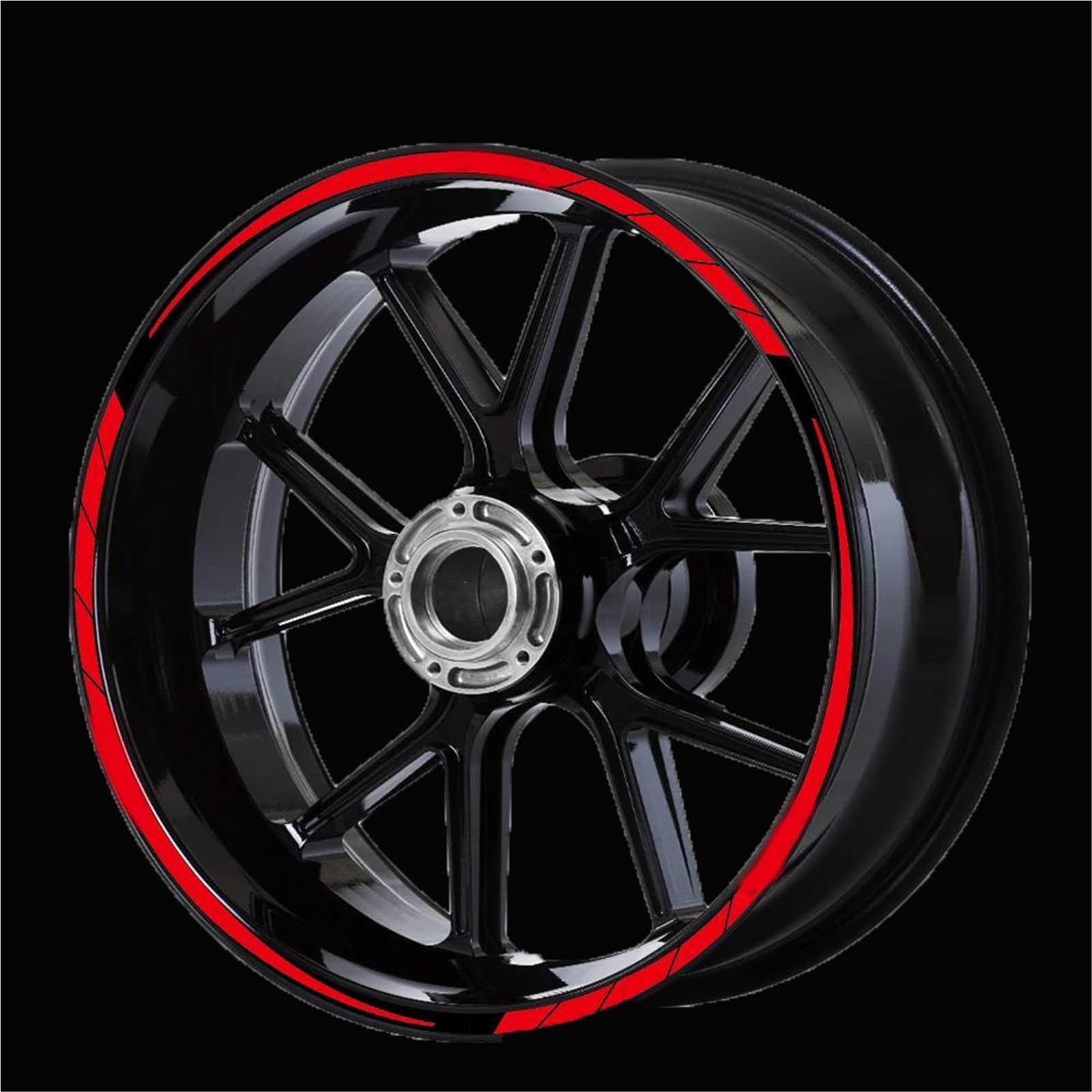Sticker Part for KYMCO AK550 Ak550 Motircycle Rim Sticker Scooter Stripe Wheel Decals Decoration Reflective Tape Accessories(Black- Silver)