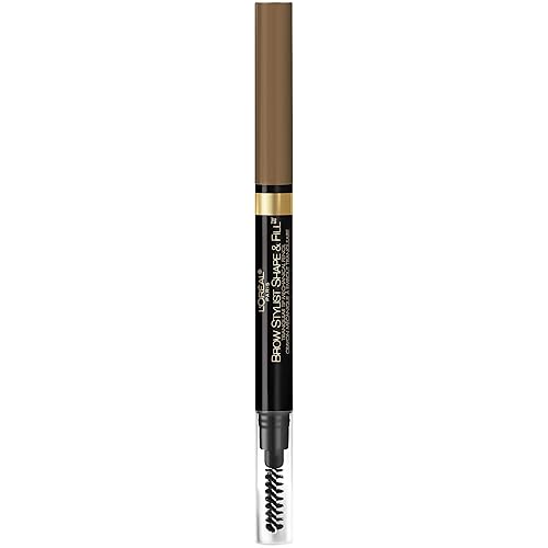 Vista 7 de L'Oreal Paris Brow Stylist Shape & Fill - Lápiz de maquillaje mecánico para cejas de ojos, rubio oscuro, 0.008 onzas