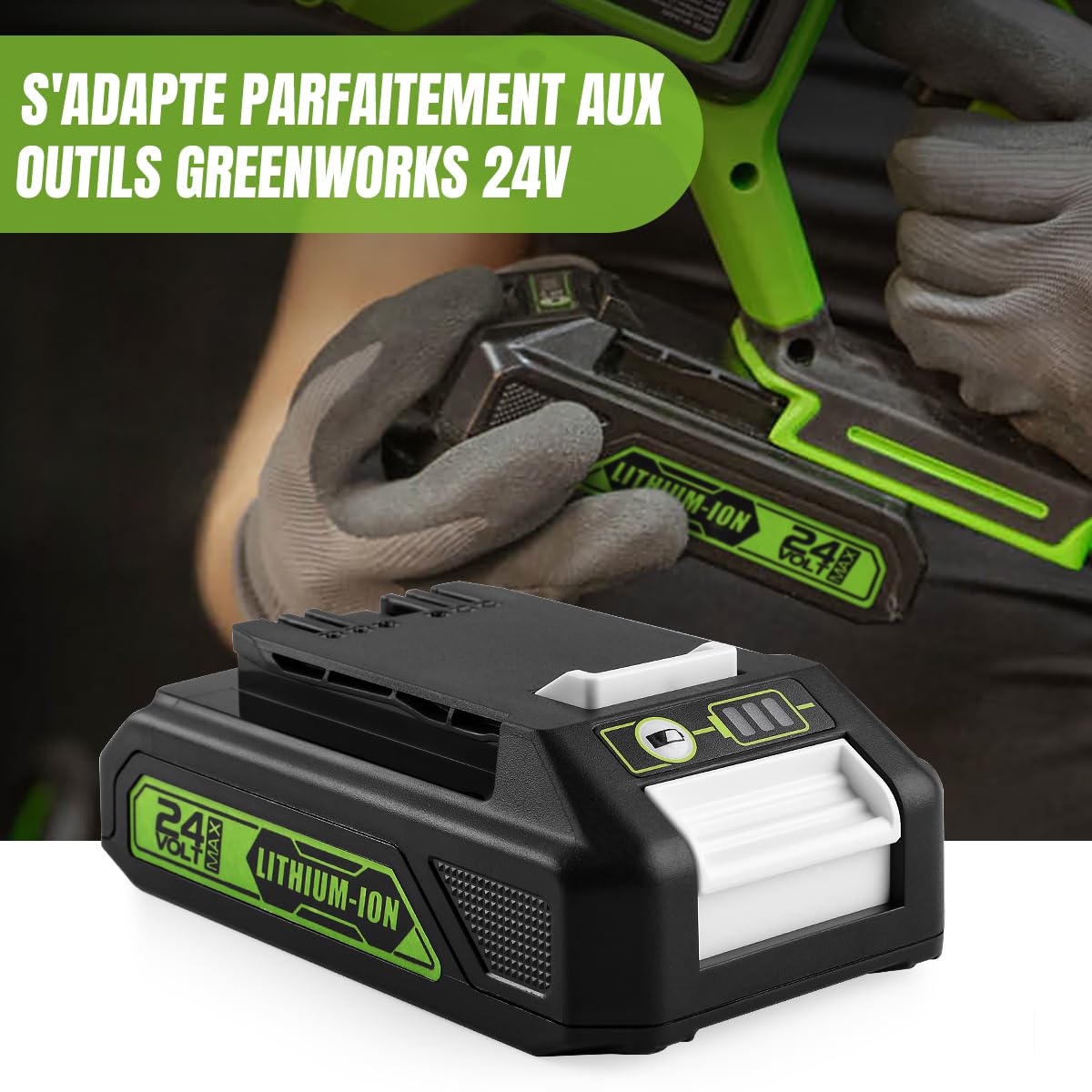 2 pièces Batterie 24V 3,5Ah pour Greenworks