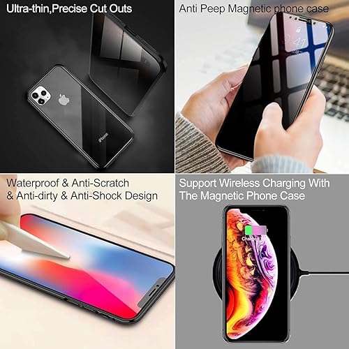 Miniatura 6 de ACCREW Funda magnética de privacidad compatible con iPhone 14 Pro Max, protector de pantalla de privacidad de absorción magnética antiespías, marco