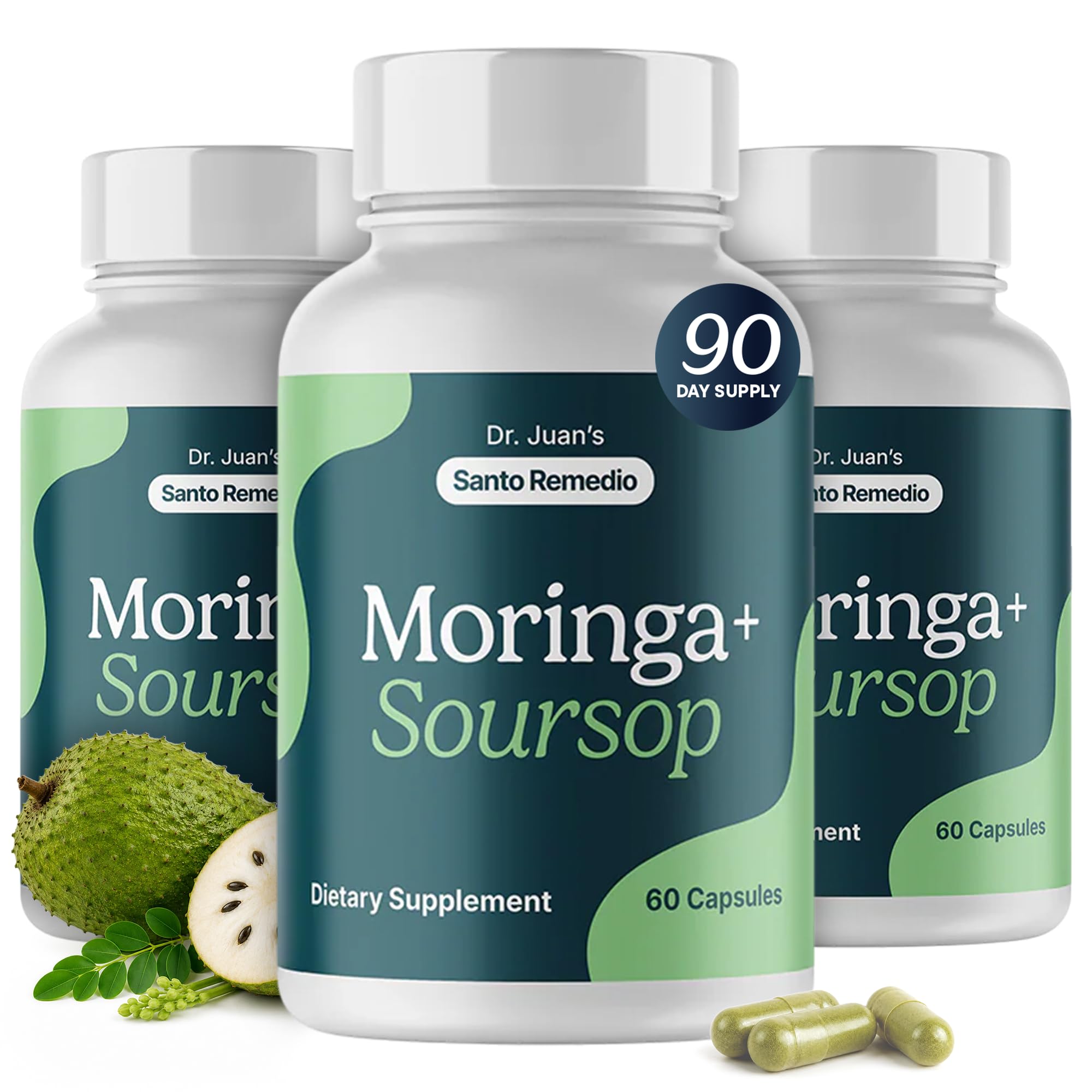 Santo Remedio Moringa & Soursop + Selenium, Antioxidant Support 120 Count — Amazon image 8