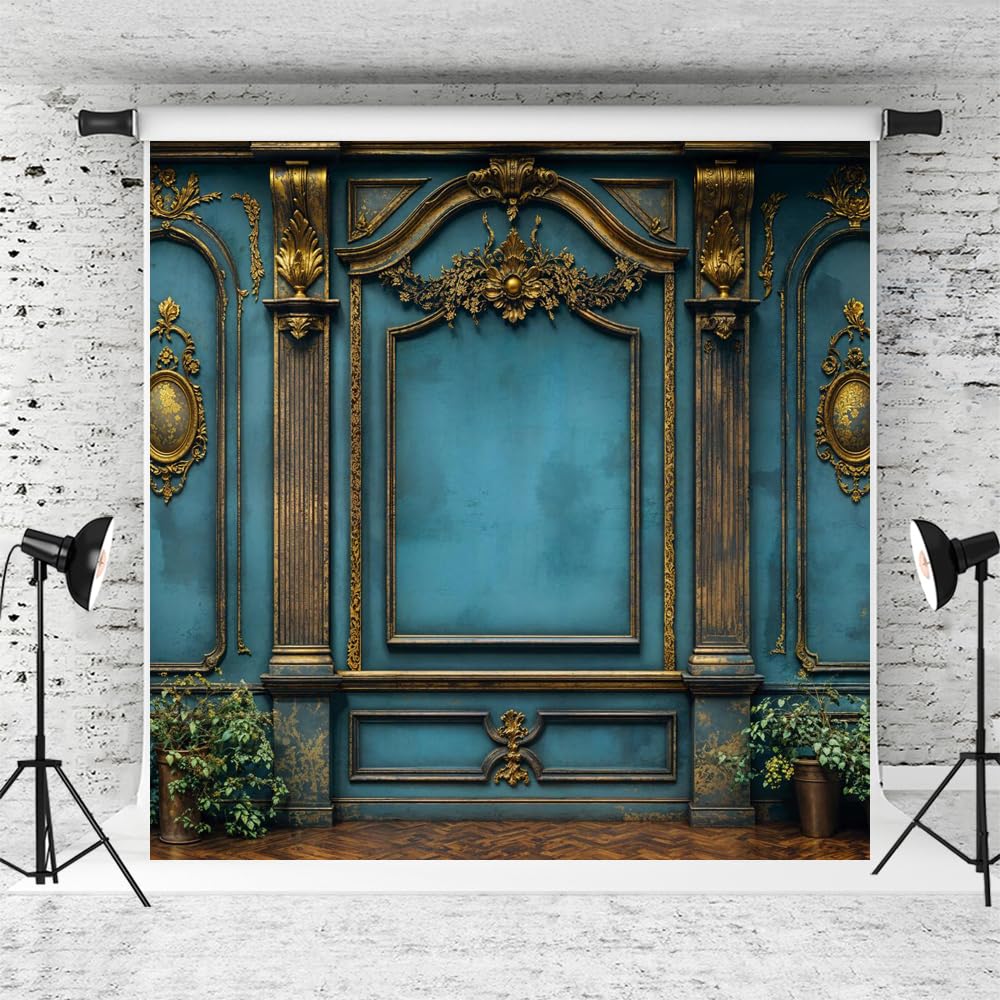 Kate 10x10ft Blue Elegant Wall Backdrop for Photography Vintage Stone Wall Background Photo Fabirc Studio Props